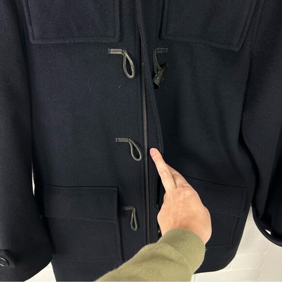 Lands’ End Navy 100% Wool Toggle Coat Size M 10-12 - Picture 5 of 16